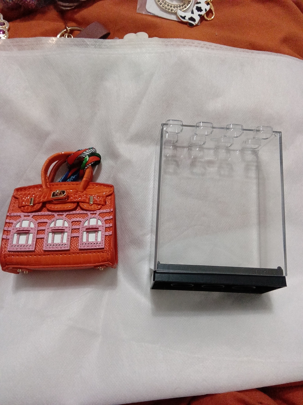 Orange Mini Handbag House Charm Accessory - Unbranded